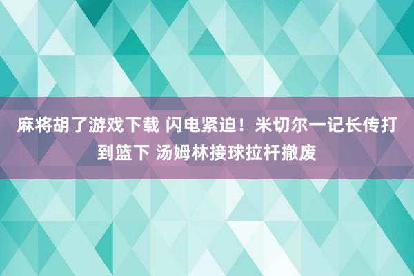 麻将胡了游戏下载 闪电紧迫！米切尔一记长传打到篮下 汤姆林接球拉杆撤废