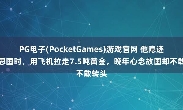 PG电子(PocketGames)游戏官网 他隐迹好意思国时，用飞机拉走7.5吨黄金，晚年心念故国却不敢转头