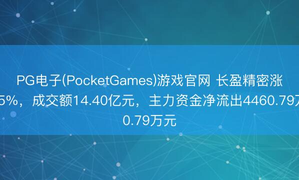 PG电子(PocketGames)游戏官网 长盈精密涨2.05%，成交额14.40亿元，主力资金净流出4460.79万元