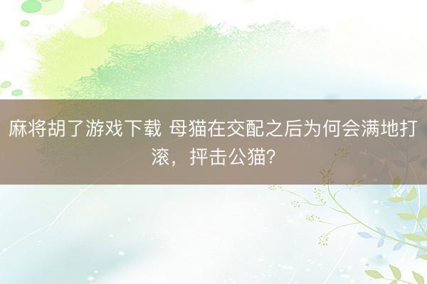 麻将胡了游戏下载 母猫在交配之后为何会满地打滚，抨击公猫？