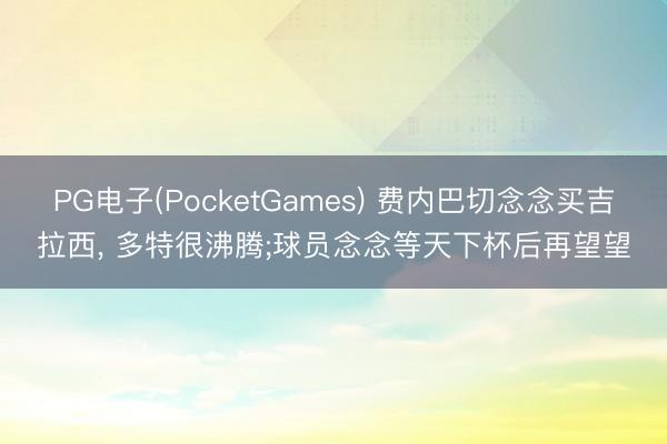 PG电子(PocketGames) 费内巴切念念买吉拉西, 