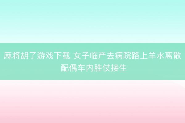 麻将胡了游戏下载 女子临产去病院路上羊水离散 配偶车内胜仗接生