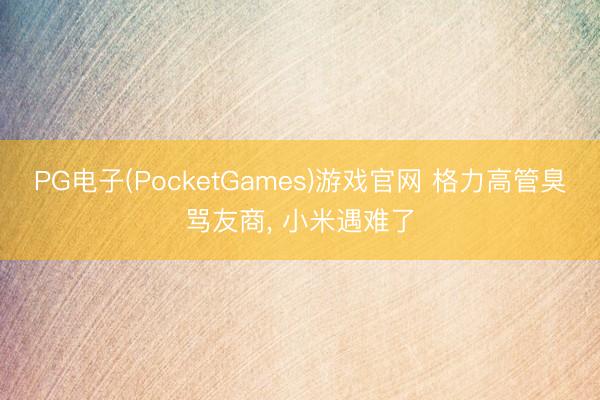 PG电子(PocketGames)游戏官网 格力高管臭骂友商， 小米遇难了